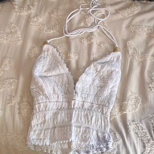 White halter top